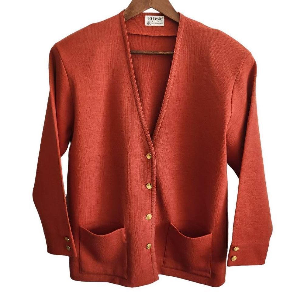 ST. Croix Knits Men's Vintage Grandpa Merino Wool Sweater Cardigan Size Medium